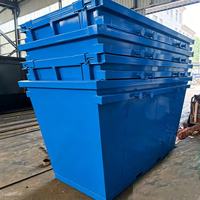 Bacs à déchets empilables robustes en acier au carbone renforcé avec poignées de levage, service de fabrication sur mesure