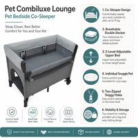 Lit pour animaux de compagnie USMILEPET, lit double à hauteur réglable, pour chats et petits chiens jusqu'à 15 kg