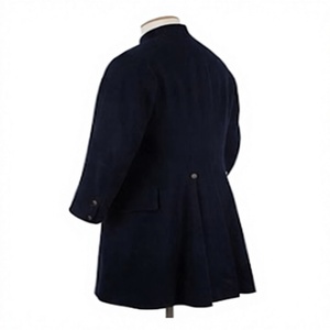Men's Dark Blue Waterproof Reversible <b>Woolen</b> Overcoat Mandarin Collar Single Breasted Long Sleeve Regular Fit Outerwear - Product Image 2