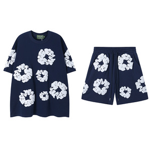 Pantaloncini da Uomo di Design Classici con Fiori in Rilievo, Stampa 3D in Schiuma, Vestibilità Comoda Estiva, Pantaloni da Spiaggia per Vacanze, 100% Cotone, per Uomini e Donne - Product Image 5
