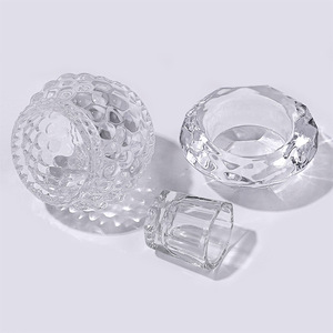 Taza octogonal iridiscente de cristal para uñas, plato Dappen de alta transparencia para mezclar líquido acrílico para uñas. - Product Image 5