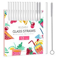Ensembles de pailles en verre réutilisables pour jus de fruits boissons smoothie ensemble de pailles en verre droites courbées écologiques
