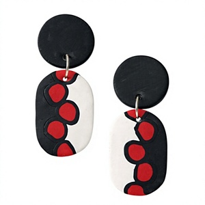 Pendientes de Aro Geométricos Hechos a Mano de Acrílico y Resina, Diseño Elegante, Modernos para Mujer, en Rojo, Naranja y Rosa, Joyería de Fiesta, a la Moda - Product Image 5
