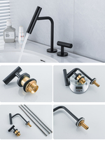 Robinet de lavabo moderne à 2 trous, corps en laiton, mitigeur de salle de bain à poignée séparée, montage sur comptoir, usine OEM