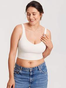 Soutien-gorge de maternité sans couture à col en V pour <span class=keywords><strong>allaitement</strong></span> sportif personnalisé pour maman, débardeur court sans manches, lingerie d'<span class=keywords><strong>allaitement</strong></span> confortable - Product Image 5