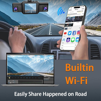 Caméra embarquée 4 canaux 1080P Full HD avant, intérieur et arrière avec Wi-Fi intégré, enregistreur vidéo de voiture et moniteur de stationnement 24H
