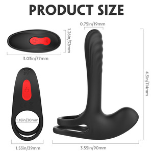 Anello vibrante in silicone OEM all'ingrosso Sander Frank Lock Ring a doppio anello a tre punti per masturbazione, adatto al corpo, per adulti - Product Image 4