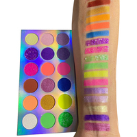 Eyeshadow Glitter pigmen tinggi Label pribadi 18 warna palet Eyeshadow Label pribadi Vegan