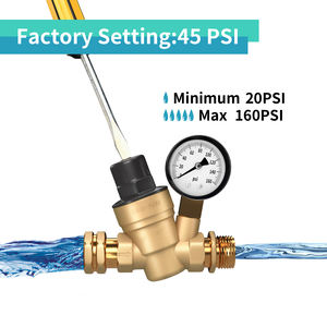Régulateur <span class=keywords><strong>de</strong></span> <span class=keywords><strong>pression</strong></span> <span class=keywords><strong>d</strong></span>'<span class=keywords><strong>eau</strong></span> pour VR avec manomètre, régulateur <span class=keywords><strong>de</strong></span> <span class=keywords><strong>pression</strong></span> <span class=keywords><strong>d</strong></span>'<span class=keywords><strong>eau</strong></span> réglable sans plomb en laiton pour camping-car caravane remorque - Product Image 3