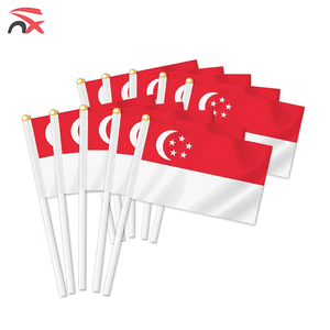 Ensemble de drapeaux de Singapour en gros, drapeau national pour les fans de football, collier, drapeau de table, sac à dessin, bracelet pour la promotion - Product Image 5