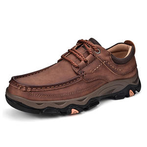 LeFu populaire chaussures pour hommes PU chaussures en cuir à semelle épaisse loisirs de plein air chaussures de randonnée à lacets - Product Image 2