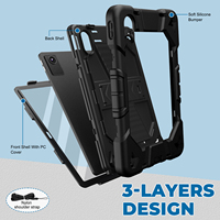 Étui pour tablette antichoc robuste pour Lenovo Tab M11 K11 Housse avec béquille Protection complète Silicone PC Étui de protection