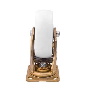 Roue pivotante à frein en PP blanc de 8 pouces (200 mm), roue en polypropylène robuste, capacité de charge de 450 kg, plaque de 115x100, roue industrielle avec verrouillage - Product Image 3