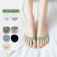 Coussinets d'avant-pied à cinq doigts pour femmes, demi-semelles pour talons hauts, soin des pieds, absorption des chocs, chaussettes amortissantes, coussinets de massage pour les orteils