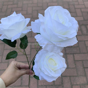 ดอกกุหลาบขนาดใหญ่ L-434 รุ่นแอนนาโรส สีขาว ดอกไม้ประดับโต๊ะ 3 หัว กุหลาบขาวประดิษฐ์สำหรับตกแต่ง - Product Image 5