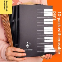 Cahier de musique à cinq lignes 16K en papier non relié pour la pratique du piano et de la guitare, universel pour enfants, avec impression numérique et théorie musicale