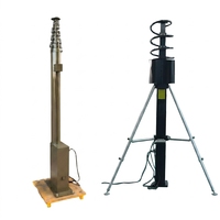 Poteau d'éclairage extérieur robuste de 9 m, hauteur fermée de 2,4 m, coupe-vent 10/80 (indice de résistance au vent) pour opérations de secours en cas de catastrophe