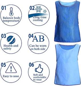 Chaleco de enfriamiento de hielo activado por agua PVA azul con cinta reflectante Chaqueta delgada de aire acondicionado para actividades al aire libre de verano - Product Image 5