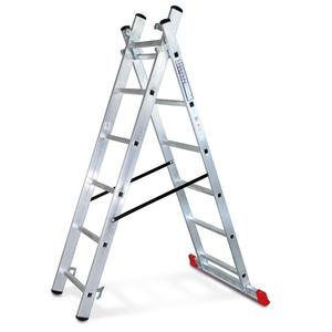 Escalera multiusos de aluminio con 3x6 carreras Altura DE TRABAJO accesible 4210 mm Como escalera de alimentación - Product Image 2