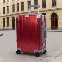 Valise de luxe en alliage d'aluminium et de magnésium, coque rigide, roulettes silencieuses à 360°, ouverture frontale, chariot de voyage professionnel à roulettes