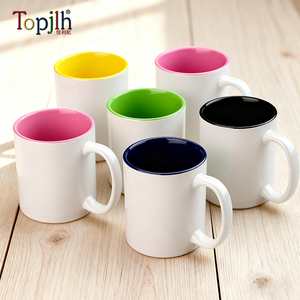 Topjlh Vente <span class=keywords><strong>en</strong></span> <span class=keywords><strong>gros</strong></span> de tasses à café personnalisées de 11 oz avec intérieur coloré, <span class=keywords><strong>tasse</strong></span> à sublimation vierge pour <span class=keywords><strong>impression</strong></span> de photos et de logos - Product Image 2