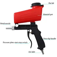 Pistolet de sablage pneumatique à gravité Portable outil réglable de gravité de Machine de sablage portable en aluminium léger