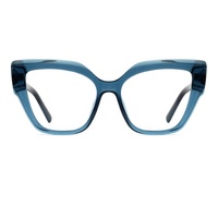 Monture de lunettes optiques surdimensionnées tendance en acétate, design mode féminin de haute qualité, forme œil de chat biseauté et épais, pour adultes