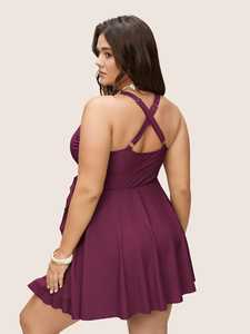 Лидер продаж, бикини больших размеров для толстых женщин, модные сексуальные цельносекательные купальники - Product Image 6