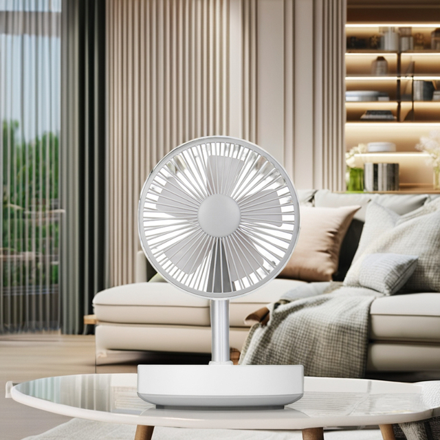 Rechargeable Standing Fan with Remote Control Desk Pedestal Fan Rechargeable Portable USB Folding Fan Table Plastic Mechanical