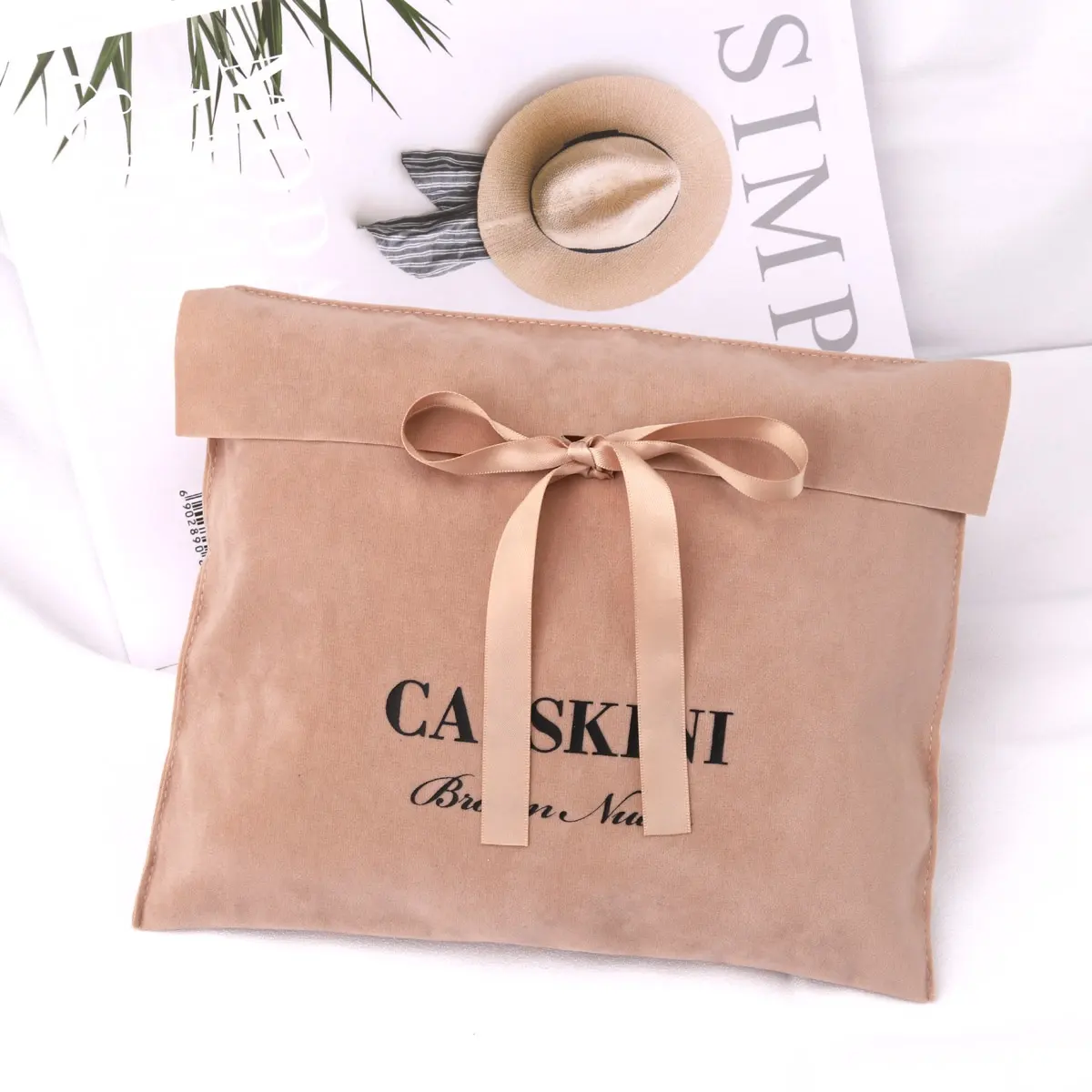 Бархатный конверт с принтом логотипа на заказ, сумка для ювелирных изделий с лентой, роскошная бархатная сумка для сумок