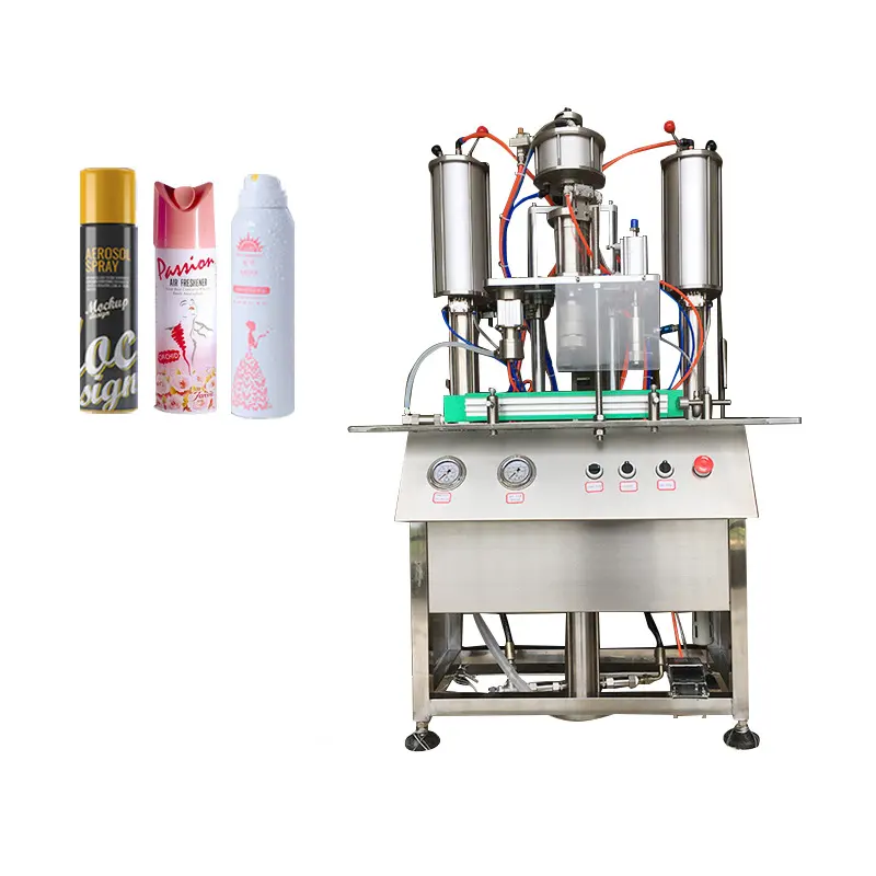 Filling Sealing Machine Spray Can Air Freshener Filler aerosol Gas Filling And Sealing Machine For Spray Can
