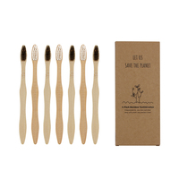 Vente en gros de brosses à dents en bambou manuelles à poils doux multicolores avec logo personnalisé, poils en nylon doux