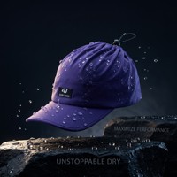 Casquette de course pour femme, violette, style queue de cheval, 5 panneaux, non structurée, système 4U Dry, double cordon de serrage, visière incurvée, légère et respirante