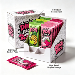 Boîte de présentation en carton personnalisée OEM à faible MOQ, de qualité alimentaire, pour bonbons, snacks, vente au détail, présentoir de comptoir PDQ - Product Image 3