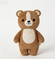 Ensemble de jouets en peluche en coton PP OEM, animaux en peluche mignons (Panda, Chien, Chat, Abeille), poupées douces en tricot avec logo personnalisé pour cadeau de bébé, vente en gros