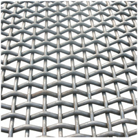 Maille de fil métallique en acier au manganèse 65 résistante à l'usure, maille à tissage plat, maille métallique minière, maille filtrante pour tamis vibrant, maille de fil coupée