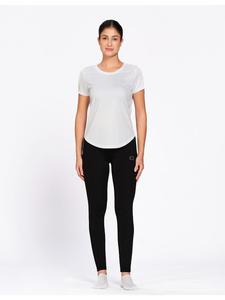 <b>White</b> Polyester Solid <b>T</b>-<b>Shirt</b> <b>For</b> <b>Women's</b> Activewear Collection By Munns & Mars With Crew Round Neck Short Sleeve Style <b>For</b> Gym - Product Image 1
