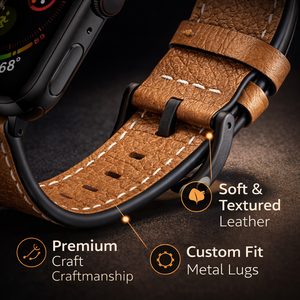 Correa Deportiva de Cuero Genuino con Punta en Forma de Cola para <span class=keywords><strong>Apple</strong></span> <span class=keywords><strong>Watch</strong></span> Series 8 7 6 5 4 3 <span class=keywords><strong>SE</strong></span> 9 Ultra 2 49 con Función Transpirable 38/42MM - Product Image 4