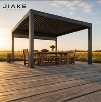 Jiake 6063-T5 Aluminium-Pergola mit Motorisiertem Lamellendach für Prairie Farmstead Hinterhof Terrasse Outdoor Garten Pavillon