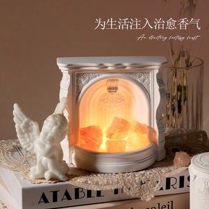 <b>Ceramic</b> Fireplace Aroma <b>Diffuser</b> With Crystal Stones Aromatherapy Essential Oil Fragrance <b>Diffuser</b> For Home Decor And Relaxation - Product Image 4