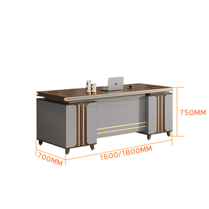Escritorio de panel de madera de lujo moderno de alta calidad personalizado, muebles de oficina extensibles para el hogar o Gerente Ejecutivo Boss CEO - Product Image 5