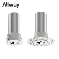 ALLWAY Haut Lumens Plafond Personnalisable Encastré Boîtier Aluminium Intérieur Hôtel Bureau 5w 10w 15w LED Spot Downlight