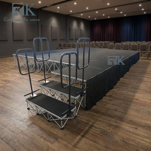เวทีพับได้อัจฉริยะแบบพกพาขนาด 30 มม. ทำจากไม้อัด พร้อมผ้าคลุมเวที สีตามสั่ง - Product Image 2