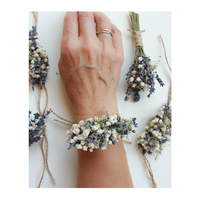Corsage Pergelangan Tangan Gypsophila Kering Warna Kustom Buatan Tangan Bunga Babysbreath untuk Pernikahan Pengiring Pengantin Dekorasi Pesta Pernikahan Aksesoris