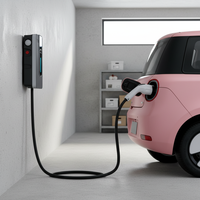 Borne de recharge murale pour véhicules électriques 22 kW Type 2 32A, station de recharge intelligente pour voitures électriques avec écran LCD, chargeur domestique sécurisé pour Tesla/BYD