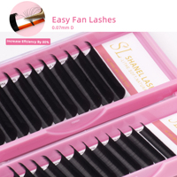 Plateaux de cils noirs mats et moelleux, extensions de cils en cachemire doux à volume complet, noir de jais .07, extensions de cils à volume méga facile à éventail