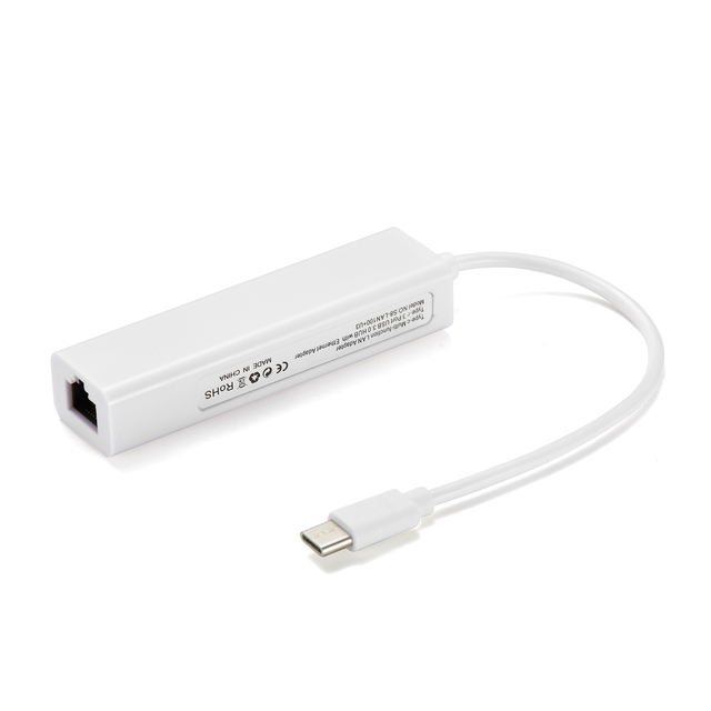 Usb C OTG Hub With Ethernet Adapter White
