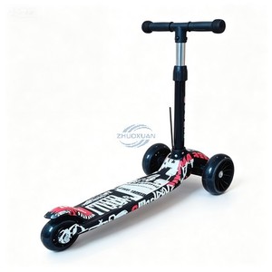 Trottinette légère pour enfants, trottinette à 3 roues avec motif graphique complet, poignée réglable pour enfants de 3 à 12 ans - Product Image 6