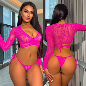 Bodystockings sexy vidéo 18 sexy ensemble de lingerie bikini en dentelle pour femmes sexy 2 pièces ensemble de soutien-gorge et de culotte sous-vêtements sexy pour femmes lingerie érotique - Product Image 3