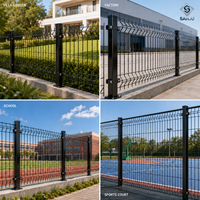 Clôture de jardin élégante en maille 3D courbée pour les zones d'exercice des animaux de compagnie, parcs pour chiens, en fil d'acier galvanisé antirouille, pliage décoratif
